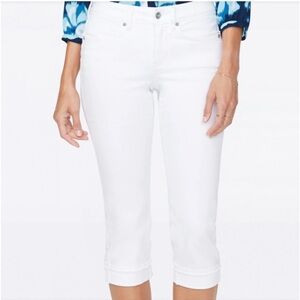 NYDJ Marilyn Straight Cropped Jeans With Cuffs White Size 10
